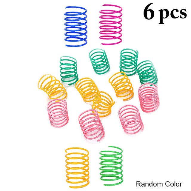 Chat Printemps Jouet Plastique 6PCS Coloré Interactif Ressort à Ressort Spirale Chat Jouet
