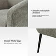 thumbnail image 4 of Boucle Accent Chair Barrel Chair Set of 2 Metal Legs Upholstered Chenille Lounge Single Sofa Bedroom Living Room Grey, 4 of 9