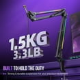 thumbnail image 3 of FIFINE RGB Heavy-Duty Boom Arm Stand for 3.3lb Microphone, 30 inch Adjustable Suspension Mic Arm with 3/8" to 5/8" Adapter, 2in Clamp Mount for Gaming/Streaming, 3 of 9