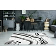 thumbnail image 2 of Ladole Rugs Calvin Blanc Noir Abstrait Tapis en Polypropylène pour Aire, 2 of 6