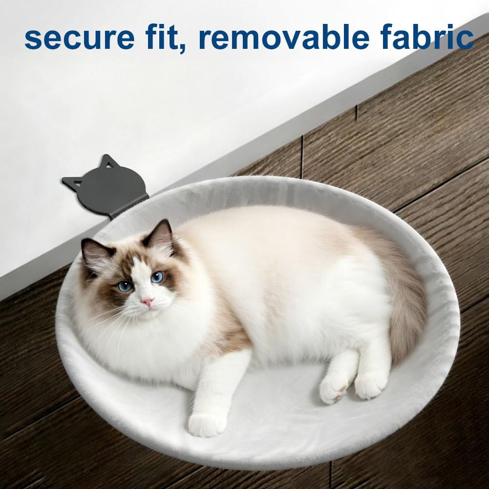 AGIUFGS Cat Hammock with Perch, Drill-free Clamp Installation, for Window Sills and Bookshelves