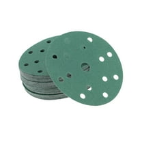 Unique Bargains Car Sanding Discs 6" 15 Hole 100 Grit Abrasion Resistance | Round Hook and Loop Sandpaper Green 50 Pcs