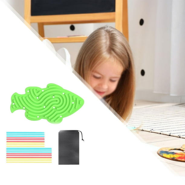 Tablero de actividades sensoriales Fidget, juguete de entrenamiento sensorial, tablero de actividades de coordinación para niños, tablero de silicona verde