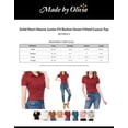 thumbnail image 2 of Made by Olivia Women's Solid Short Sleeve Junior Fit Button Down Fitted Casual Top, 2 of 6