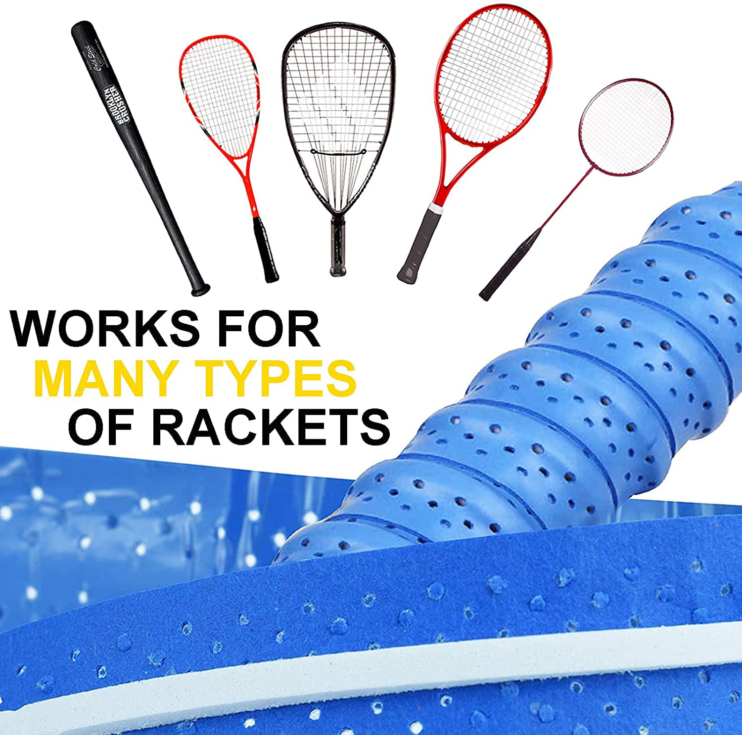 Anti-Slip Racket Over Grip Tennis Badminton Squash Handle Tape 9 Colors Belt 