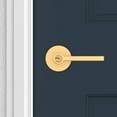 thumbnail image 3 of Baldwin Reserve ENSQUCRR141 Entry Handleset Square Lever and Contemporary Round Rose with 6AL Latch and Dual Strike Bright Nickel Finish, 3 of 7