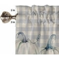 thumbnail image 5 of Fall White Pumpkin Kitchen Curtains and Valances Set, Rod Pocket Curtains Tier Farmhouse Window Curtains 24 Inch Length, Thanksgiving Vintage Flowers Purple Check 3 Piece Kitchen Curtains Set, 5 of 6