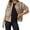 Khaki, variant on Washed Cotton Utility Jean Jacket for Women, Button Front Chest Pockets, Casual Short Fall Outerwear, 1 Piece, S-XXL, Plus Size Friendly