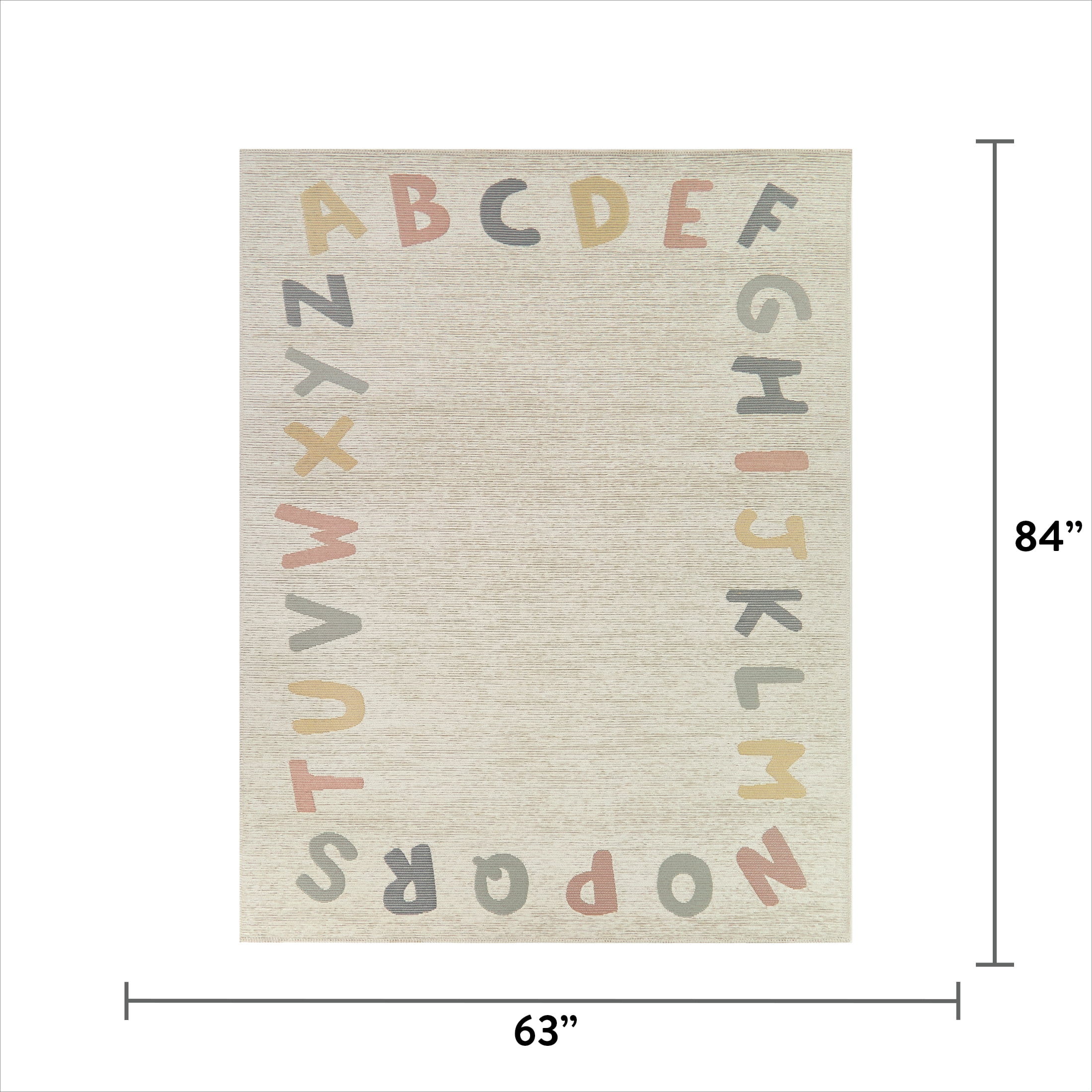 Mainstays Alphabet Indoor Rug, 5' 3"W x 7'L