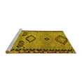thumbnail image 2 of Ahgly Company Machine Washable Indoor Rectangle Abstract Yellow Contemporary Area Rugs, 2' x 3', 2 of 4