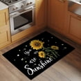 thumbnail image 2 of 2x3 Ft Entryway Area Rug, Yellow Sunflower Kitchen Rug Runner Washable Floor Mat, Summer Flower Bee Sunshine Black Non Slip Indoor Door Mat Throw Carpet for Bathroom Living Room Bedroom, 2 of 8