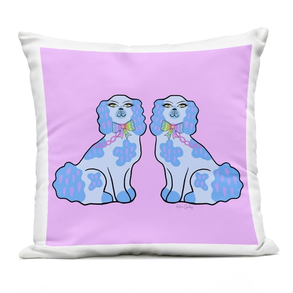 Stupell Industries Blue Posh Poodles Design by Katie Conley Outdoor Printed Pillow
