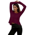 thumbnail image 7 of Womens Long Sleeve Cropped Tops Loose Workout Athletic T-Shirts Flowy Sweatshirt for Yoga Tiered Hem Gym Tees, 7 of 7