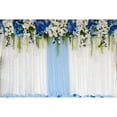 thumbnail image 5 of Blue White Flowers Leaves Hangings Backdrop Floral Decor Photography Background Blue White Curtain Wedding Ceremony Valentine's Day Wallpaper Decor Portrait Photo Studio Props, 5 of 5
