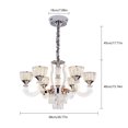 thumbnail image 2 of 6 Light Modern Chandelier Brushed Nickel Modern Pendant Lighting Cylinder Clear Glass Shaded Lighting Fixtures for Living Room Dining Room Foyer Bedroom, 2 of 18