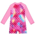 thumbnail image 3 of GYRATEDREAM Girls Rash Guard Long Sleeve Swimsuits One Piece Swimsuits UPF 50+ Beach Swimwear Bathing Suits for 5-6 Years, 3 of 9