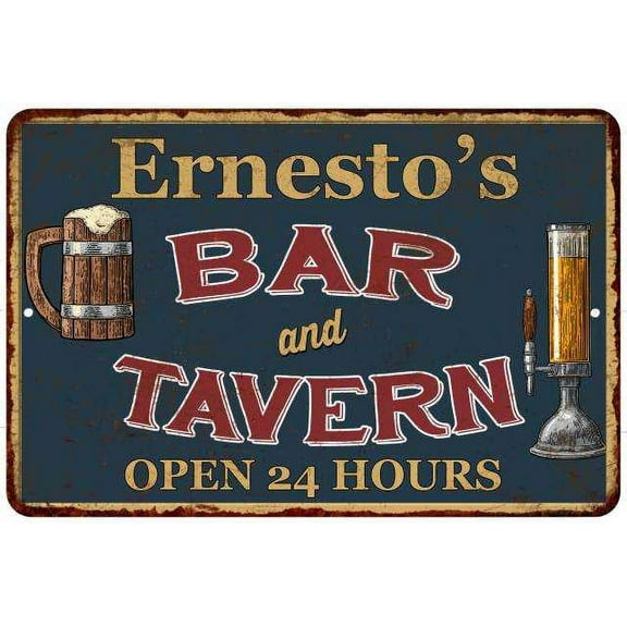 Ernesto's Green Bar & Tavern Rustic Sign Decor 8x12 108120047775
