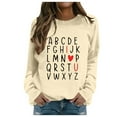 thumbnail image 1 of TINZ Chandail à Capuche Tendance pour Femmes, Imprimé Lettre, Col Rond, Automne & Hiver, Manches Longues, Veste à Cordon, Chandails en Molleton Col pour Femmes, 1 of 4