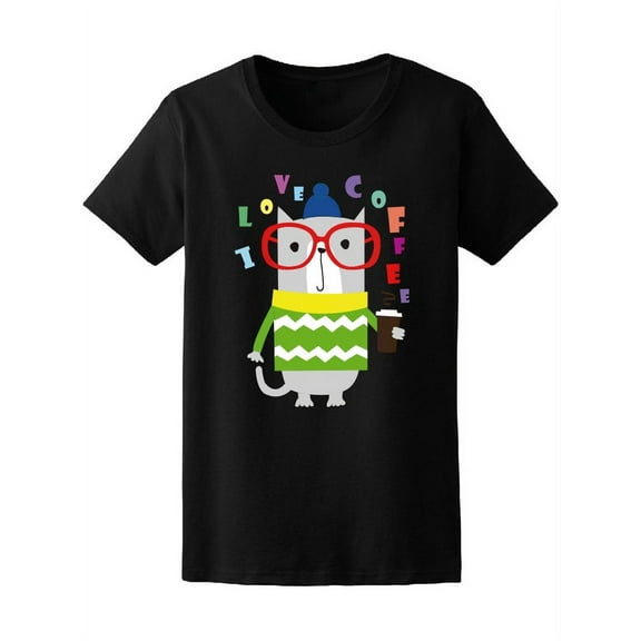 Cute Dog Love Coffee T-Shirt Women -Image by Shutterstock, Female Small