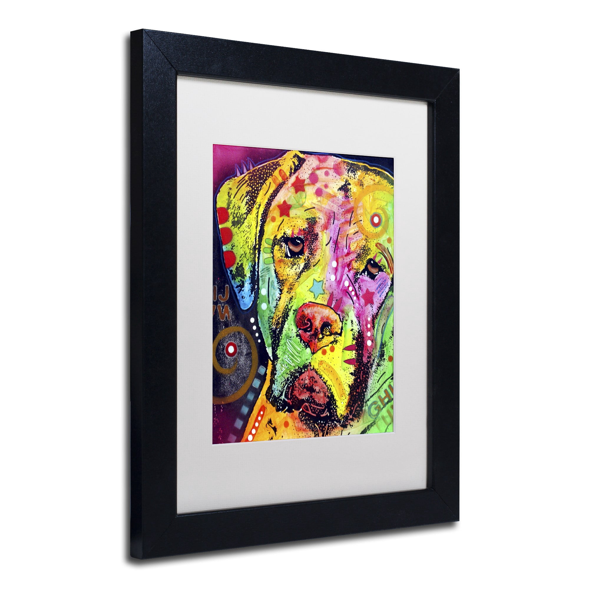 Trademark Fine Art "Mastiff II" Canvas Art by Dean Russo, White Matte, Black Frame