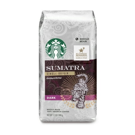 Starbucks Sumatra Dark Roast Whole Bean Coffee, 12-Ounce