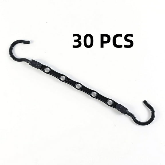 Durable Black Plastic Closet Hangers 30 Count One Hanger With Five Holes