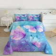 thumbnail image 2 of Homewish Gradient Flying Butterflies 2pcs Bedding Comforter Set for Teens Children Girls,Abstract Ombre Twin Comforter Sets,Dreamy Princess Breathable Bedding Set,Ultra Soft Home Decor,Reversible, 2 of 8