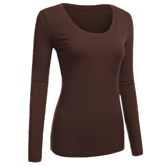 Emmalise Scoop Neck Long Sleeve Active Basic Slim Fit T-Shirt (Women's)