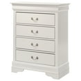 thumbnail image 2 of Glory Furniture Louis Phillipe 4-Drawer Bedroom Chest in White, 2 of 5