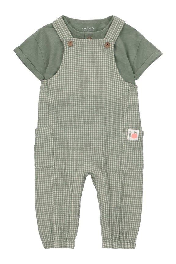 Baby Boy Overalls Set, 2-Piece, Sizes 0/3-24 Months