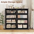 thumbnail image 6 of Homfa Horizontal 8 Drawer Dresser, Wood Storage Cabinet Double Dresser for Bedroom Living Room, Black, 6 of 7