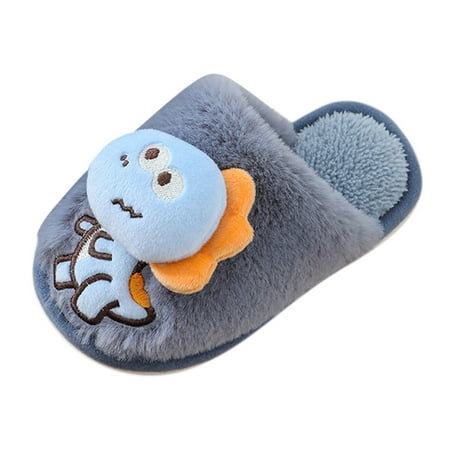 

dmqupv Little Kid Slipper Dinosaur Slippers For Girls Boys Memory Foam Comfy House Slippers Kids Winter Kids Tote Grey 24