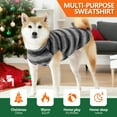 thumbnail image 5 of Small Dog Sweater, Stripes Warm Pullover for Winter Spring Fall, Soft Lightweight Dog Sweatshirt Indoor Outdoor Clothes for Small Medium Dogs Girl Grey XL, 5 of 7
