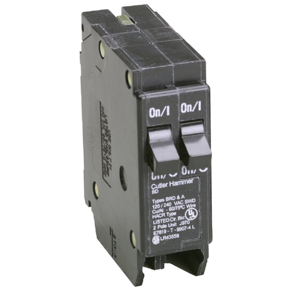Cutler-Hammer Duplex Twin Circuit Breaker BR - 2 Pole 20A/15A - 1 Piece