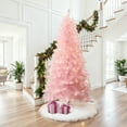 thumbnail image 4 of LuxenHome 6.5Ft Pre-Lit Pink Full Artificial Christmas Tree, 4 of 11