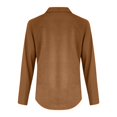 thumbnail image 4 of IMENGL Long Sleeve Shirts for Women Soft Linen 2026 Loose Fit V Neck Button Down Cute Solid Summer Beach T-Shirt Casual Women's Basic Tee Long Sleeve Tops,Brown, 4 of 8