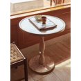 thumbnail image 4 of Mesa de centro francesa Retro sofá mesa auxiliar de madera maciza mesa de esquina antigua mesa redonda pequeña de ocio marroquí B & B tallado, 4 of 4