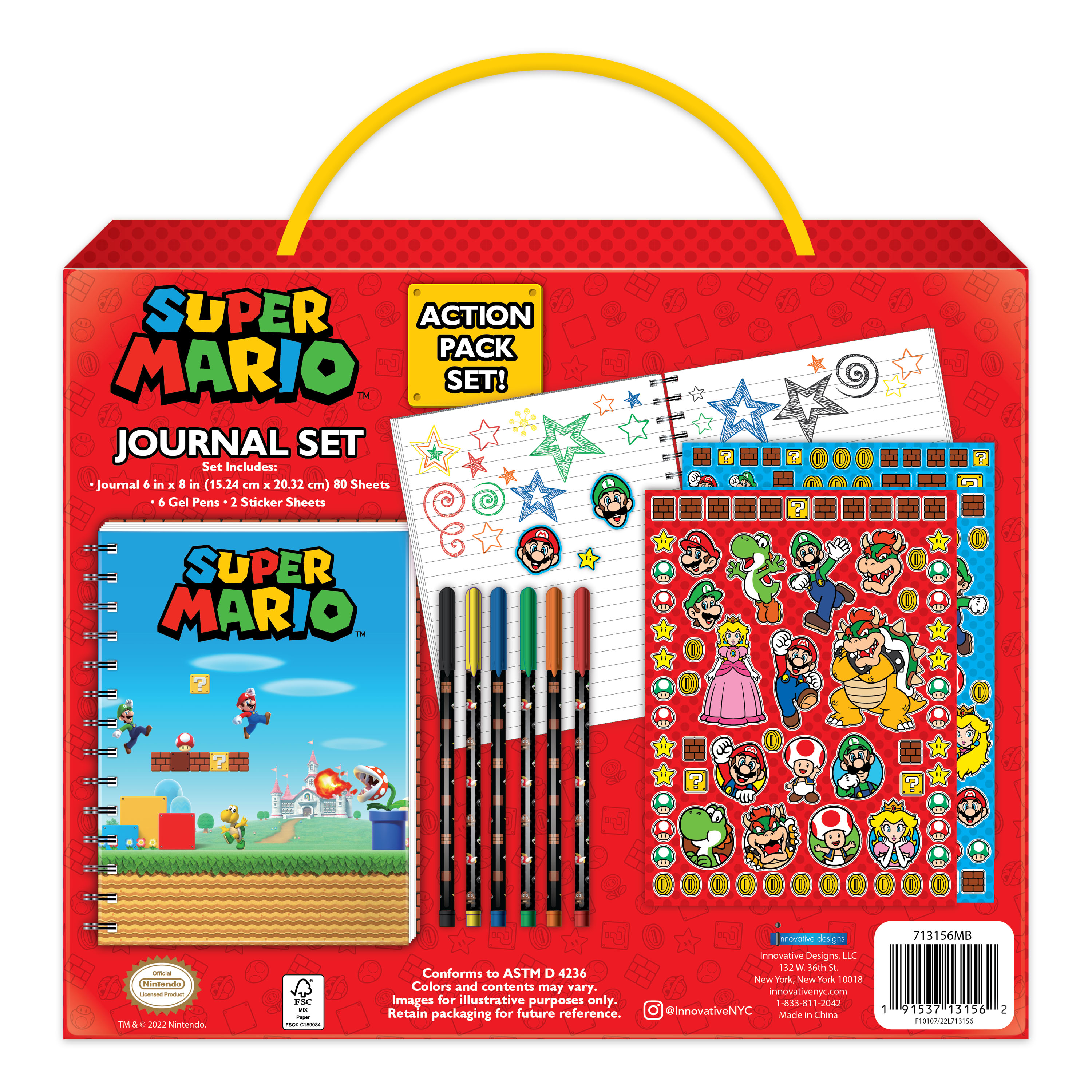 Nintendo Super Mario Bros. Journal Set, 9 Pieces