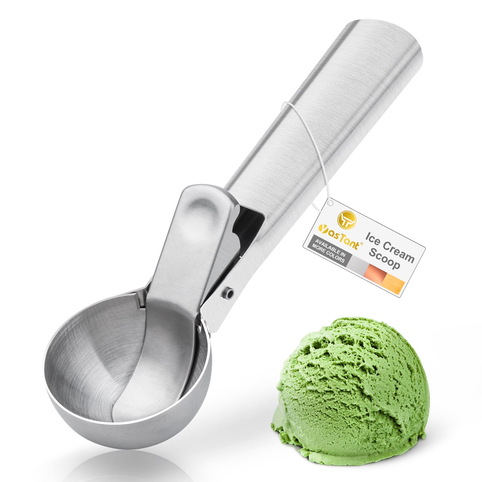 Yastant Stainless Steel Ice Cream Scoop with Trigger, Premium Ice Cream Scooper, Heavy Duty Metal Icecream Scoop Spoon Dishwasher Safe, Perfect for
