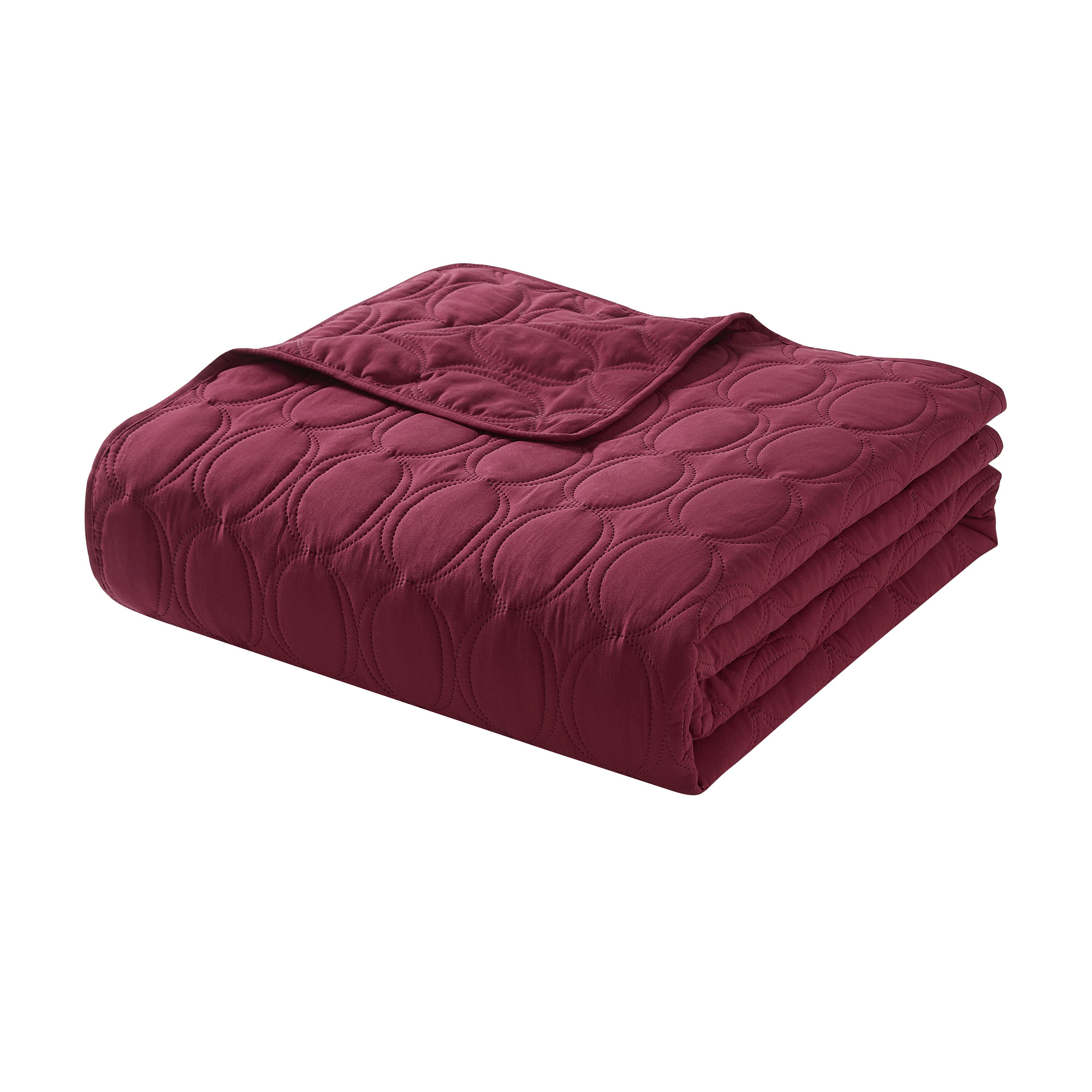VCNY Home Circles 3-Piece Red Geometric Pinsonic Quilt Set, King, Adult, Unisex