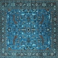 thumbnail image 1 of Ahgly Company Indoor Square Oriental Light Blue Traditional Area Rugs, 5' Square, 1 of 4