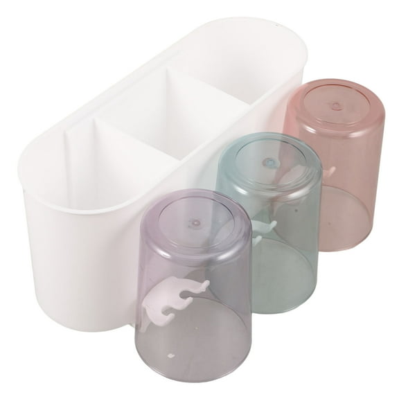 GARVALON 1 Set Rectangular Multi Colored Toothbrush Hanger for Bathroom Accessories Family
