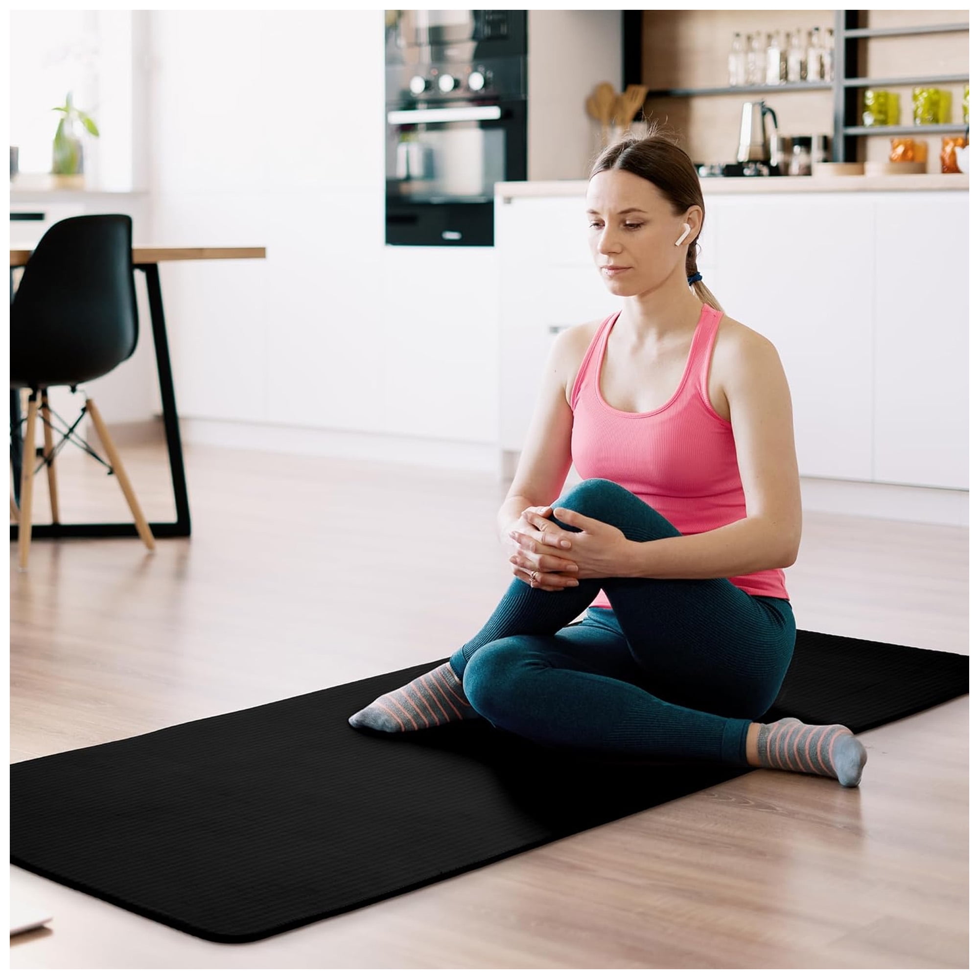 BalanceFrom 1/2 Yoga Mat, Black