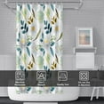 thumbnail image 6 of Stall Shower Curtain, Small Daisy Shower Curtain Set for Bathroom Waterproof White and Blue Floral RV Shower Curtain with Hooks, 36x72 Inch, 6 of 6