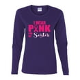 thumbnail image 2 of I Wear Pink for My Sisiter Survivor Awareness Womens Graphic Long Sleeve T-Shirt, Purple, X-Large, 2 of 3
