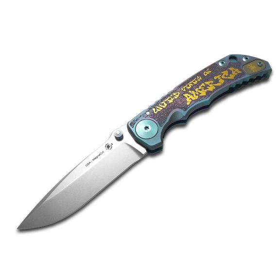 SPARTAN BLADES Harsey Folder American Graffitti Titanium & CPM MagnaCut Stainless Steel Pocket Knife