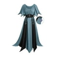 thumbnail image 2 of Amzcrzy Robes pour Femmes Tendance à Manches Courtes Col Rond Robes Gothiques pour Femmes Tunique à Blocs de Couleur Robe Maxi m, 2 of 6
