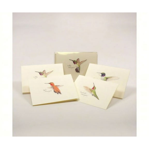 Earth Sky   Water - Western Hummingbird Assortment Notecard Set - 8 Blank Cards with Envelopes (2 each of 4 styles)