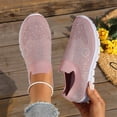 thumbnail image 4 of Womens Rhinestone Shoes Mesh Sparkling Glitter Slip On Sneaker Non Slip Running Walking Shoes Gym Sports Athletic Sneaker Lightweight Casual Fashion Sneakers, 38, 4 of 7