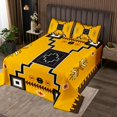 thumbnail image 2 of Erosebridal Tribal Aztec Coverlet Set King,Black and Gold Bedding Set,Geometry Room Decor,3-Piece, 2 of 5